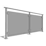 CAD Drawings AGS Stainless Inc. Glass Railing System with Flat Top